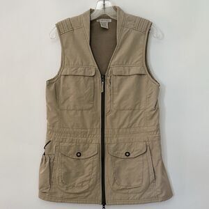 EXOFFICIO Womens Size Small Beige Tan Travel Vest w/Multi Pockets for Utility